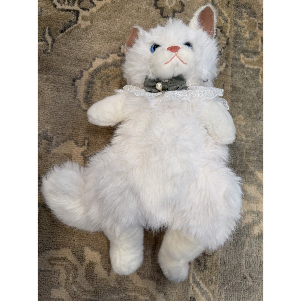 Stuffed Realistic White Cat Plush Backpack - Carry over Shoulder, NEW